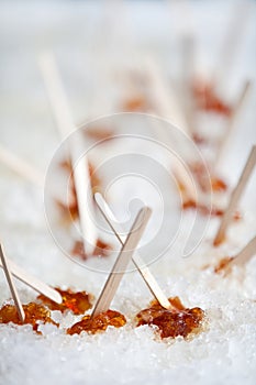 Maple taffy on ice photo