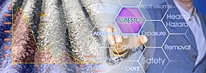 Mapping of asbestos-cement roof with graph from the Multispectral Infrared and Visible Imaging Spectrometer sensor - concept image