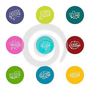 Mapping icons set, flat style