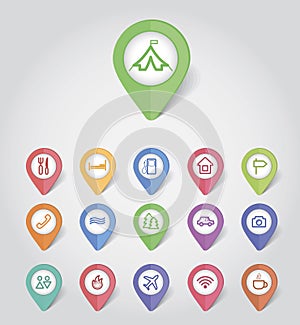 Mapping pins icons travel