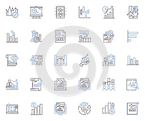 Maps blueprints line icons collection. Cartography, Topography, Blueprint, Navigation, Geography, Chart, Layout vector