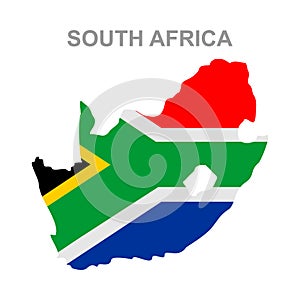 Maps of south africa with national flags icon vector design symbol of country