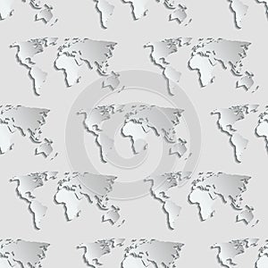 Maps globe Earth contour seamless pattern background silhouette world mapping cartography texture vector illustration