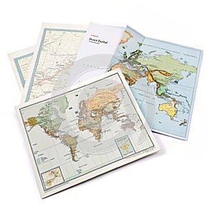 Maps isolated on white background