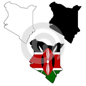 Maps of Kenya on white background. Kenya map sign. outline map of Kenya. flat style