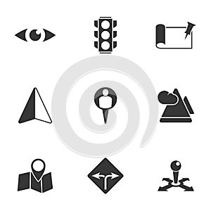 Simple vector icons. Flat illustration on a theme navigation