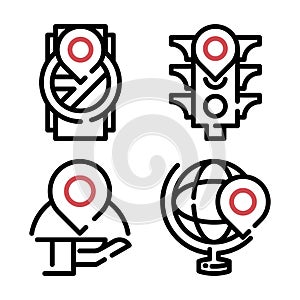 Maps and locations icon on white background