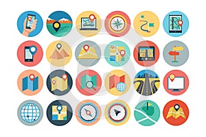 Maps and Navigation Flat Icons 1