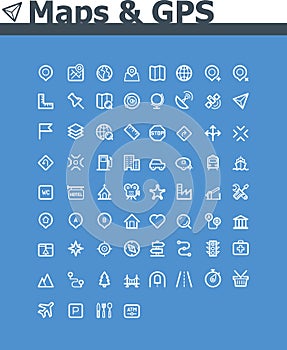 Maps and navigation icon set