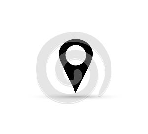 Maps pin. Location map black icon. Location pin. Pin icon vector. Communication, background.