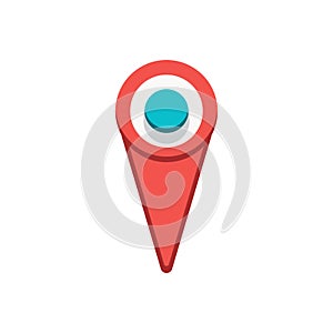 Maps pin. Red location pin. Location map icon. Pin icon vector isolated on white background.