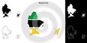 Maputo City outline map