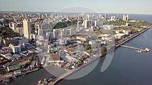 Maputo cityscape from above, capital city of Mozambique, Africa