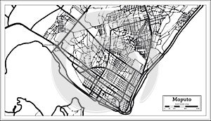 Maputo Mozambique City Map in Retro Style. Outline Map
