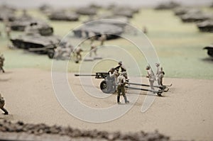 Soviet howitzer crew during operation Prokhorovka, 1943 photo