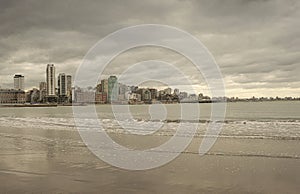 Mar del Plata seascape Sea and gray sky