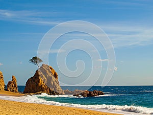 Mar Menuda beach in Tossa de Mar, Catalonia, Spain