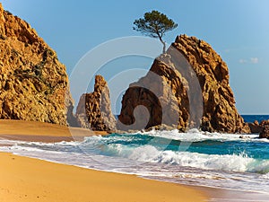 Mar Menuda beach in Tossa de Mar, Catalonia, Spain