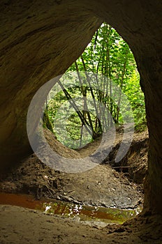 Mara`s chamber sand caves in Latvia photo