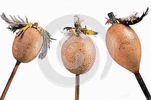maraca percussion instrument cascara indigenous handmade instrument cultural gourd photo