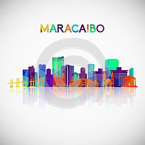 Maracaibo skyline silhouette in colorful geometric style. photo