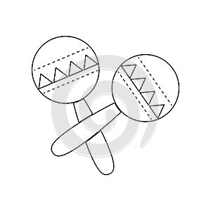 maracas, rumba shakers or shac-shacs musical instrument icon. Element of music instrument for mobile concept and web apps icon. photo