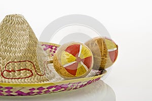 Maracas and sombrero. photo