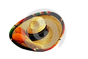 Maracas and sombrero photo