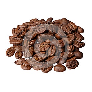 Maragogype Colombia gourmet coffee on white background.