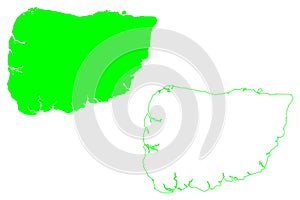 Marajo island Federative Republic of Brazil, Amazon River, South and Latin America, State of Para map vector illustration,