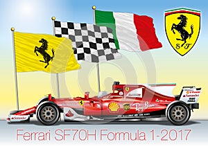 MARANELLO, MODENA, ITALY, YEAR 2017 - Ferrari Formula 1 SF70H, World Formula One World Championship 2017