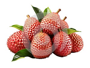 A Marang Fruit and a half cut Marang Fruit on white background