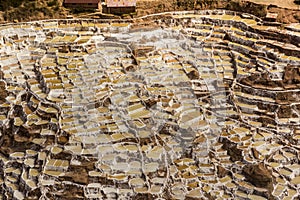 Maras salt mines peruvian Andes Cuzco Peru