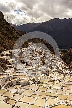 Maras salt mines peruvian Andes Cuzco Peru