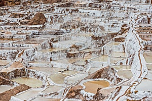 Maras salt mines peruvian Andes Cuzco Peru