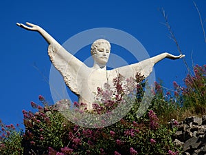 Maratea - Statue of the Redeemer Christ among the flowers