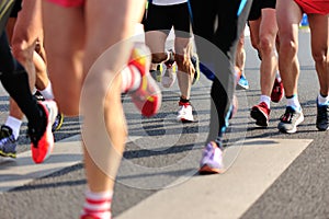 Marathon athletes run