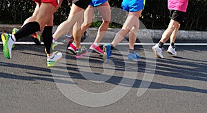 Marathon athletes running