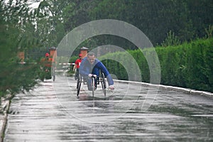 Marathon men with paraplegia