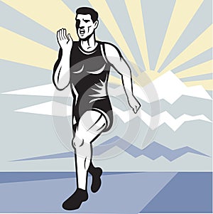 Marathon runner jogger fitness running front