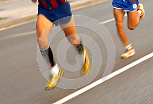 Marathon runner legs