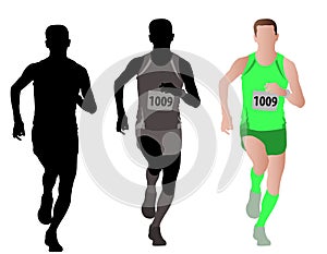 Marathon runner - vector
