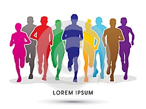 Marathon Runners graphic vector.