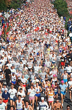 Marathon runners in race