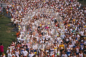 Marathon runners in race