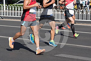 Marathon runners running