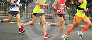 Marathon runners running