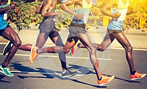 Marathon runners running