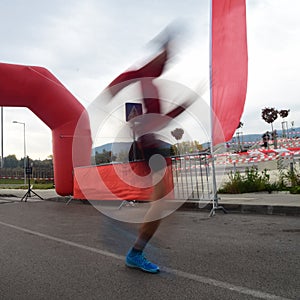 Marathon running race people competing in fitness