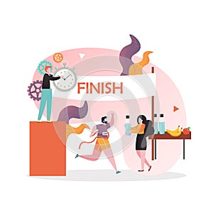 Marathon vector concept for web banner, website page